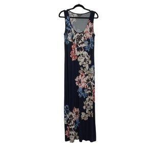 Tommy Bahama Women's Navy Floral Summer Sleeveless Stretch Maxi Dress Size M‎